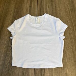 Alo Yoga Alosoft Crop Finesse Short Sleeve – White | XS